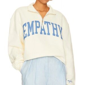 The mayfaire group empathy always quarter zip cream sweatshirt XS/M